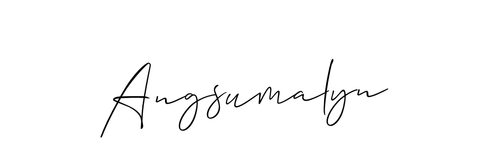 Make a beautiful signature design for name Angsumalyn. With this signature (Allison_Script) style, you can create a handwritten signature for free. Angsumalyn signature style 2 images and pictures png