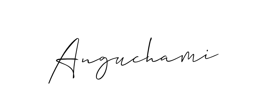 Use a signature maker to create a handwritten signature online. With this signature software, you can design (Allison_Script) your own signature for name Anguchami. Anguchami signature style 2 images and pictures png