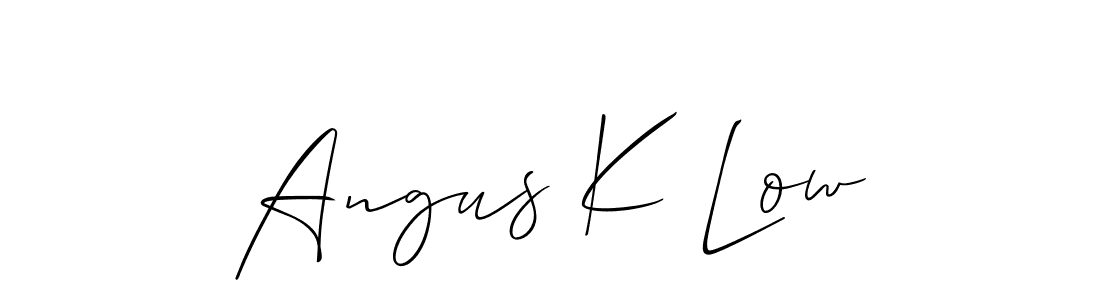 The best way (Allison_Script) to make a short signature is to pick only two or three words in your name. The name Angus K Low include a total of six letters. For converting this name. Angus K Low signature style 2 images and pictures png