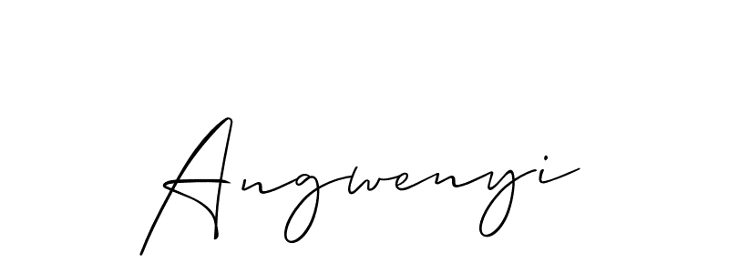 Make a beautiful signature design for name Angwenyi. With this signature (Allison_Script) style, you can create a handwritten signature for free. Angwenyi signature style 2 images and pictures png