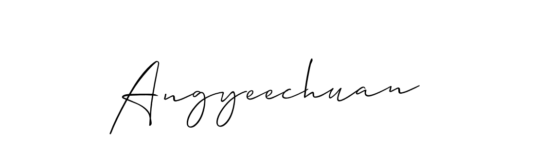 Design your own signature with our free online signature maker. With this signature software, you can create a handwritten (Allison_Script) signature for name Angyeechuan. Angyeechuan signature style 2 images and pictures png