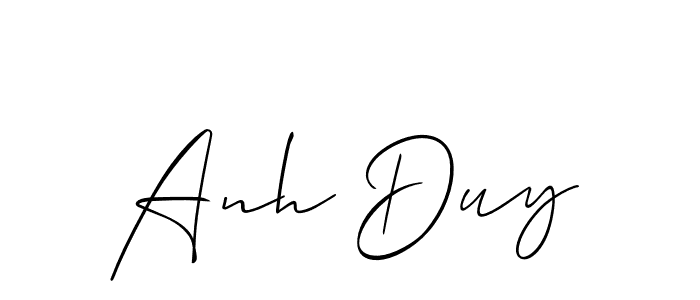 Anh Duy stylish signature style. Best Handwritten Sign (Allison_Script) for my name. Handwritten Signature Collection Ideas for my name Anh Duy. Anh Duy signature style 2 images and pictures png