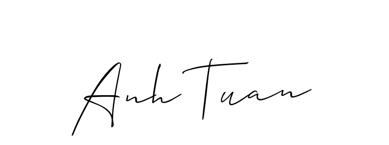 You should practise on your own different ways (Allison_Script) to write your name (Anh Tuan) in signature. don't let someone else do it for you. Anh Tuan signature style 2 images and pictures png