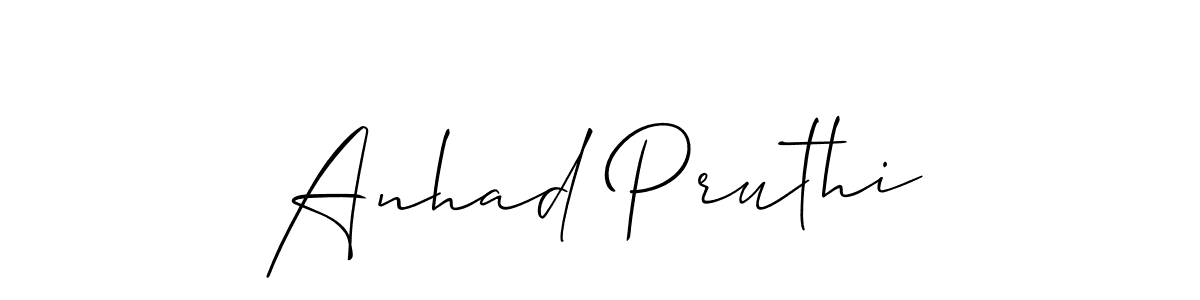 Create a beautiful signature design for name Anhad Pruthi. With this signature (Allison_Script) fonts, you can make a handwritten signature for free. Anhad Pruthi signature style 2 images and pictures png