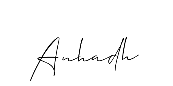 How to make Anhadh name signature. Use Allison_Script style for creating short signs online. This is the latest handwritten sign. Anhadh signature style 2 images and pictures png