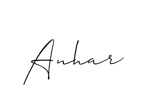 Design your own signature with our free online signature maker. With this signature software, you can create a handwritten (Allison_Script) signature for name Anhar. Anhar signature style 2 images and pictures png