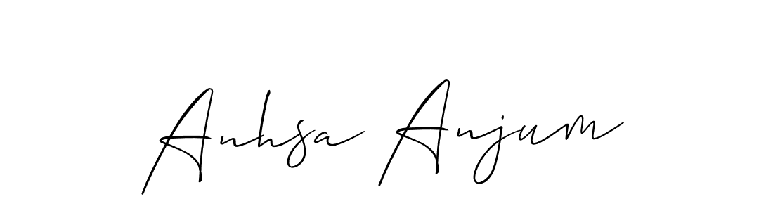 Anhsa Anjum stylish signature style. Best Handwritten Sign (Allison_Script) for my name. Handwritten Signature Collection Ideas for my name Anhsa Anjum. Anhsa Anjum signature style 2 images and pictures png