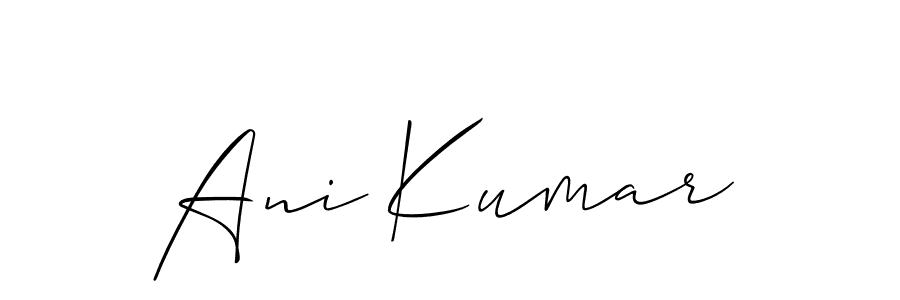 Allison_Script is a professional signature style that is perfect for those who want to add a touch of class to their signature. It is also a great choice for those who want to make their signature more unique. Get Ani Kumar name to fancy signature for free. Ani Kumar signature style 2 images and pictures png