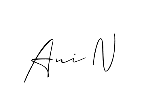 The best way (Allison_Script) to make a short signature is to pick only two or three words in your name. The name Ani N include a total of six letters. For converting this name. Ani N signature style 2 images and pictures png