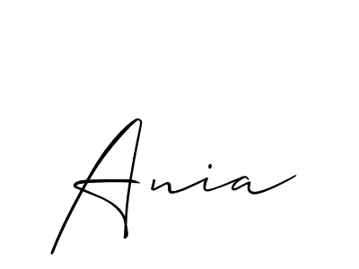 Design your own signature with our free online signature maker. With this signature software, you can create a handwritten (Allison_Script) signature for name Ania. Ania signature style 2 images and pictures png
