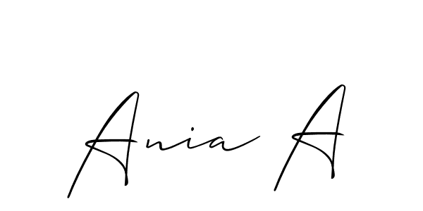 Use a signature maker to create a handwritten signature online. With this signature software, you can design (Allison_Script) your own signature for name Ania A. Ania A signature style 2 images and pictures png
