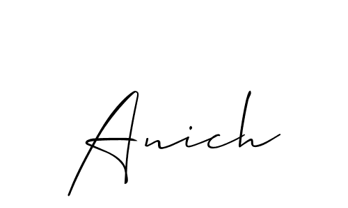 The best way (Allison_Script) to make a short signature is to pick only two or three words in your name. The name Anich include a total of six letters. For converting this name. Anich signature style 2 images and pictures png
