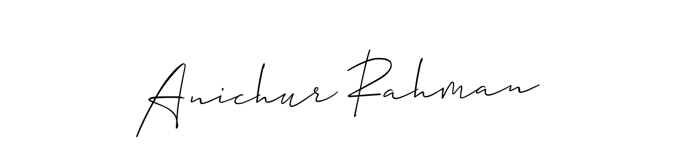 Design your own signature with our free online signature maker. With this signature software, you can create a handwritten (Allison_Script) signature for name Anichur Rahman. Anichur Rahman signature style 2 images and pictures png