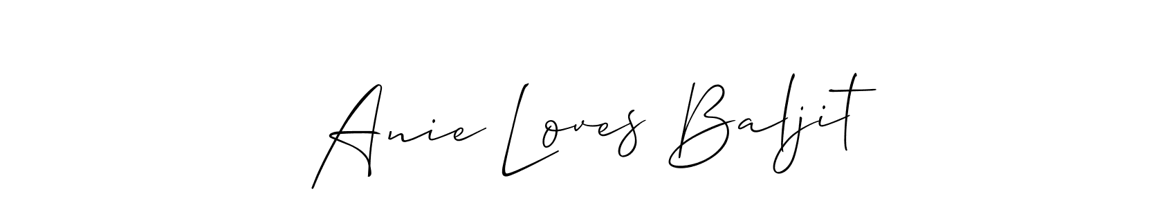 How to Draw Anie Loves Baljit signature style? Allison_Script is a latest design signature styles for name Anie Loves Baljit. Anie Loves Baljit signature style 2 images and pictures png