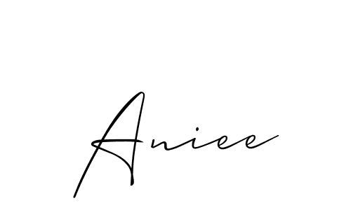 Make a beautiful signature design for name Aniee. With this signature (Allison_Script) style, you can create a handwritten signature for free. Aniee signature style 2 images and pictures png