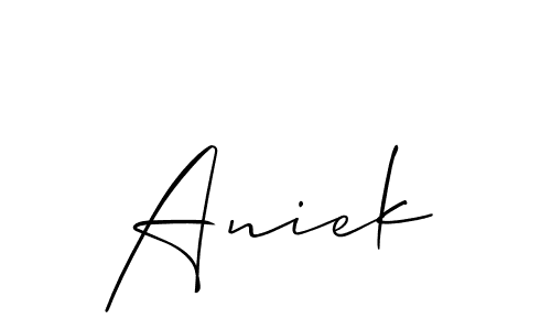 How to Draw Aniek signature style? Allison_Script is a latest design signature styles for name Aniek. Aniek signature style 2 images and pictures png