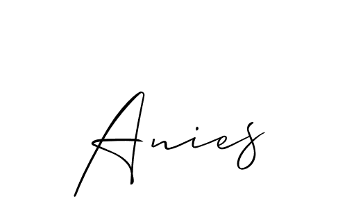 Make a beautiful signature design for name Anies. With this signature (Allison_Script) style, you can create a handwritten signature for free. Anies signature style 2 images and pictures png