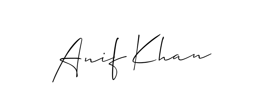 Make a beautiful signature design for name Anif Khan. With this signature (Allison_Script) style, you can create a handwritten signature for free. Anif Khan signature style 2 images and pictures png