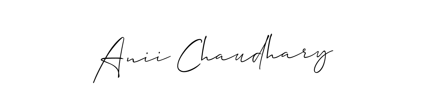 How to make Anii Chaudhary name signature. Use Allison_Script style for creating short signs online. This is the latest handwritten sign. Anii Chaudhary signature style 2 images and pictures png