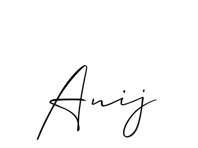 Create a beautiful signature design for name Anij. With this signature (Allison_Script) fonts, you can make a handwritten signature for free. Anij signature style 2 images and pictures png
