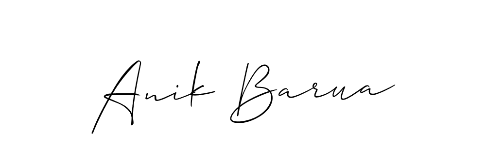 How to make Anik Barua signature? Allison_Script is a professional autograph style. Create handwritten signature for Anik Barua name. Anik Barua signature style 2 images and pictures png
