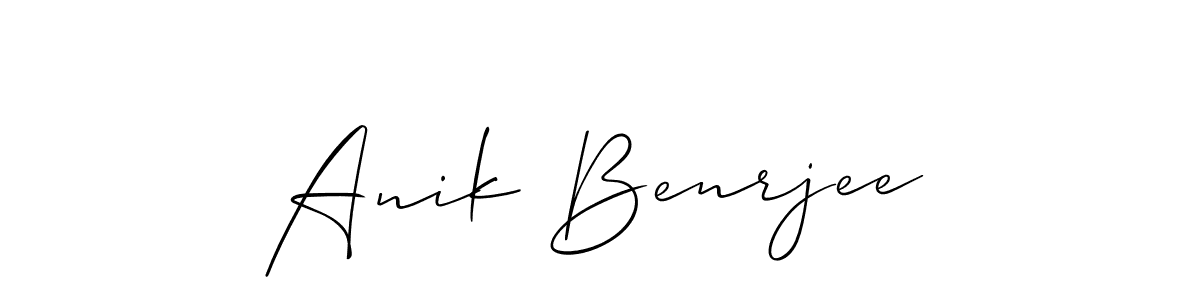 Make a short Anik Benrjee signature style. Manage your documents anywhere anytime using Allison_Script. Create and add eSignatures, submit forms, share and send files easily. Anik Benrjee signature style 2 images and pictures png