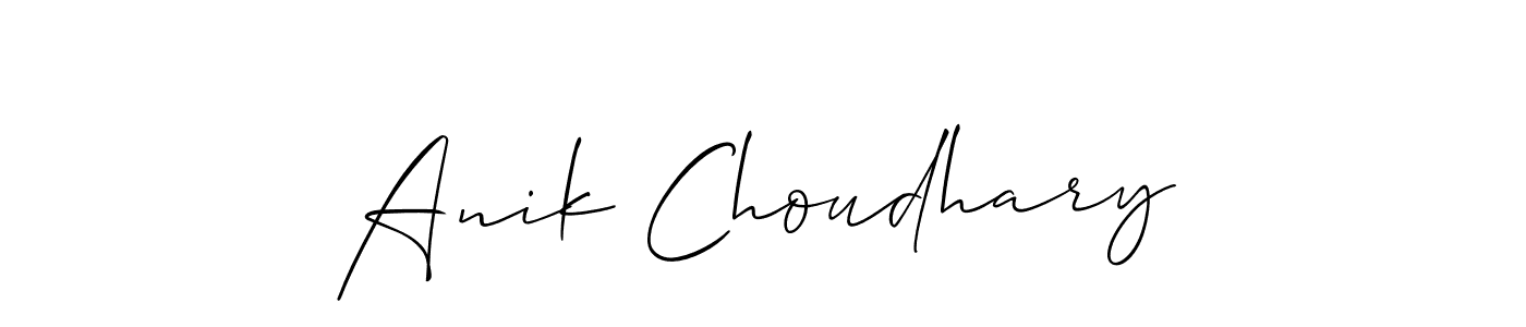 How to make Anik Choudhary signature? Allison_Script is a professional autograph style. Create handwritten signature for Anik Choudhary name. Anik Choudhary signature style 2 images and pictures png