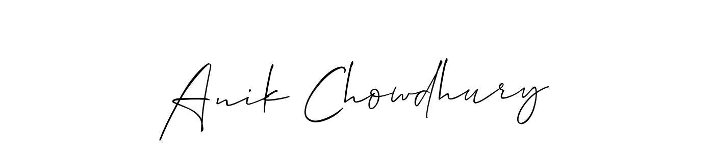 Create a beautiful signature design for name Anik Chowdhury. With this signature (Allison_Script) fonts, you can make a handwritten signature for free. Anik Chowdhury signature style 2 images and pictures png