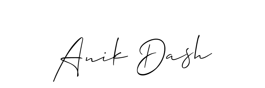 Allison_Script is a professional signature style that is perfect for those who want to add a touch of class to their signature. It is also a great choice for those who want to make their signature more unique. Get Anik Dash name to fancy signature for free. Anik Dash signature style 2 images and pictures png