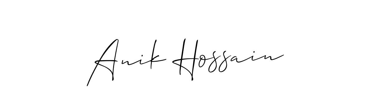 Use a signature maker to create a handwritten signature online. With this signature software, you can design (Allison_Script) your own signature for name Anik Hossain. Anik Hossain signature style 2 images and pictures png