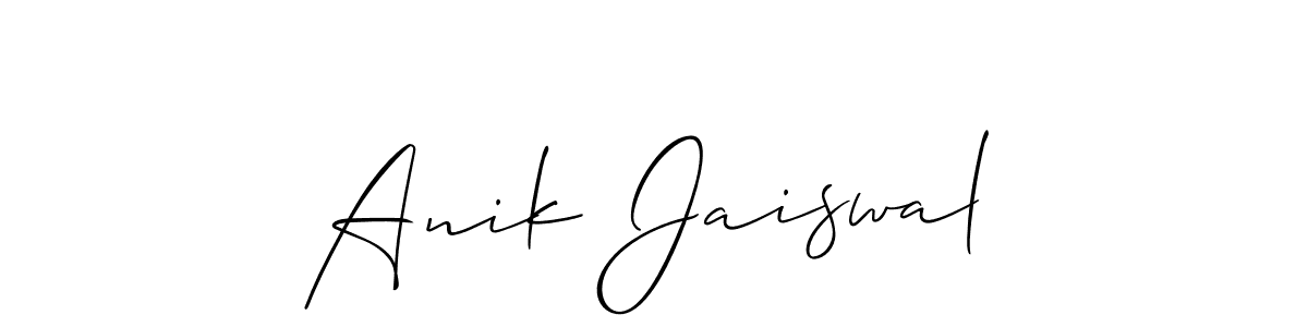 Create a beautiful signature design for name Anik Jaiswal. With this signature (Allison_Script) fonts, you can make a handwritten signature for free. Anik Jaiswal signature style 2 images and pictures png