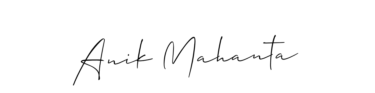 You should practise on your own different ways (Allison_Script) to write your name (Anik Mahanta) in signature. don't let someone else do it for you. Anik Mahanta signature style 2 images and pictures png