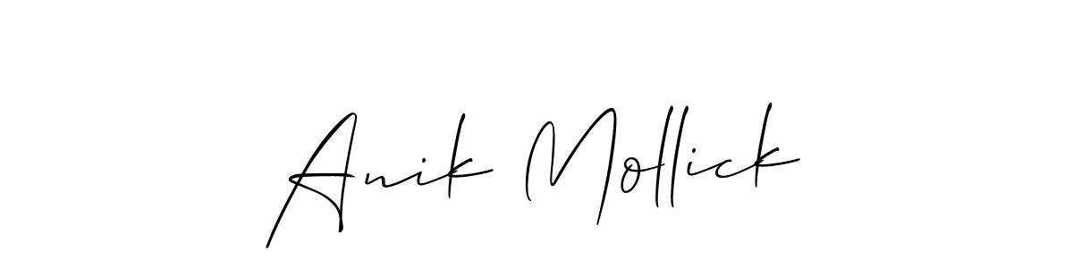 Allison_Script is a professional signature style that is perfect for those who want to add a touch of class to their signature. It is also a great choice for those who want to make their signature more unique. Get Anik Mollick name to fancy signature for free. Anik Mollick signature style 2 images and pictures png