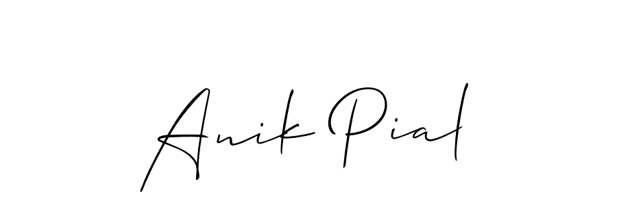 Create a beautiful signature design for name Anik Pial. With this signature (Allison_Script) fonts, you can make a handwritten signature for free. Anik Pial signature style 2 images and pictures png