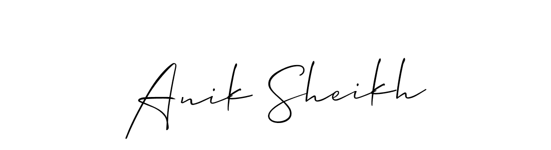 Create a beautiful signature design for name Anik Sheikh. With this signature (Allison_Script) fonts, you can make a handwritten signature for free. Anik Sheikh signature style 2 images and pictures png