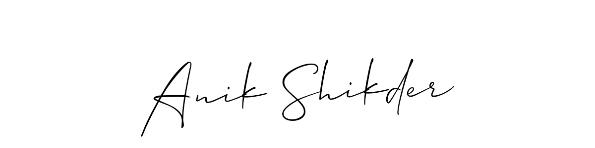 Anik Shikder stylish signature style. Best Handwritten Sign (Allison_Script) for my name. Handwritten Signature Collection Ideas for my name Anik Shikder. Anik Shikder signature style 2 images and pictures png