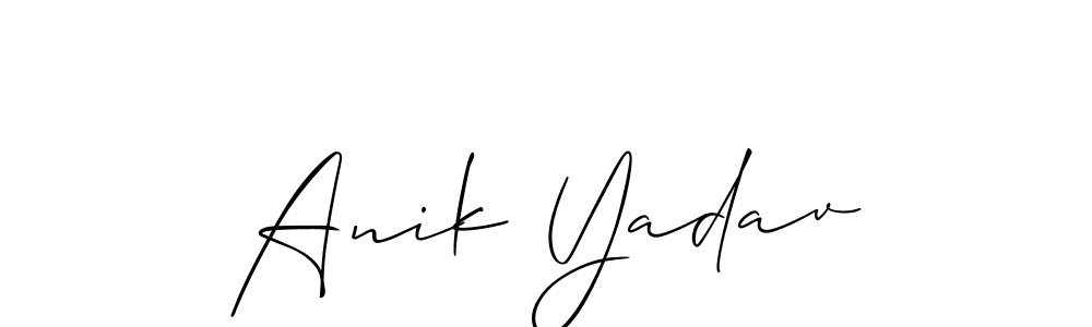 Design your own signature with our free online signature maker. With this signature software, you can create a handwritten (Allison_Script) signature for name Anik Yadav. Anik Yadav signature style 2 images and pictures png