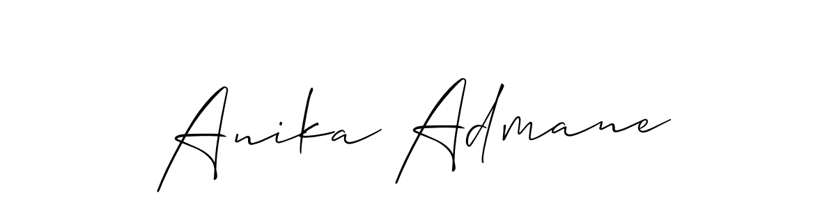 How to make Anika Admane signature? Allison_Script is a professional autograph style. Create handwritten signature for Anika Admane name. Anika Admane signature style 2 images and pictures png