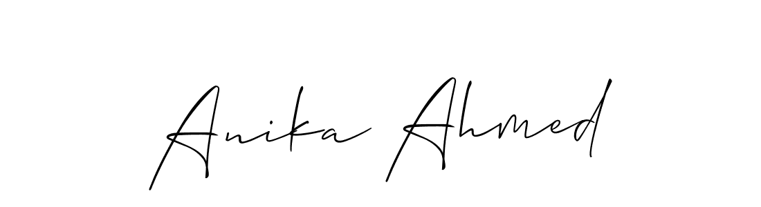 Design your own signature with our free online signature maker. With this signature software, you can create a handwritten (Allison_Script) signature for name Anika Ahmed. Anika Ahmed signature style 2 images and pictures png