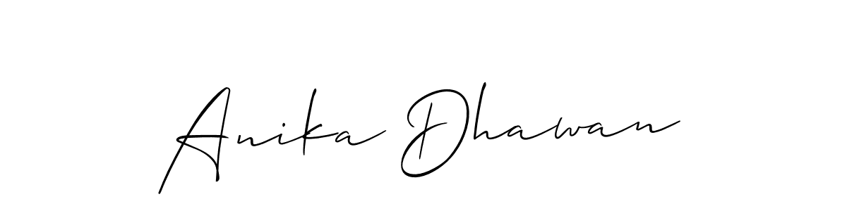 Similarly Allison_Script is the best handwritten signature design. Signature creator online .You can use it as an online autograph creator for name Anika Dhawan. Anika Dhawan signature style 2 images and pictures png