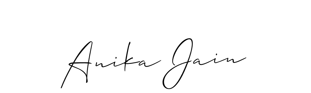 Similarly Allison_Script is the best handwritten signature design. Signature creator online .You can use it as an online autograph creator for name Anika Jain. Anika Jain signature style 2 images and pictures png