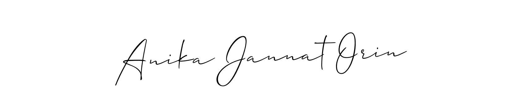 It looks lik you need a new signature style for name Anika Jannat Orin. Design unique handwritten (Allison_Script) signature with our free signature maker in just a few clicks. Anika Jannat Orin signature style 2 images and pictures png