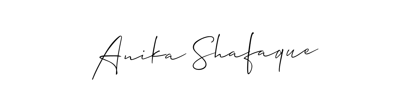 Create a beautiful signature design for name Anika Shafaque. With this signature (Allison_Script) fonts, you can make a handwritten signature for free. Anika Shafaque signature style 2 images and pictures png