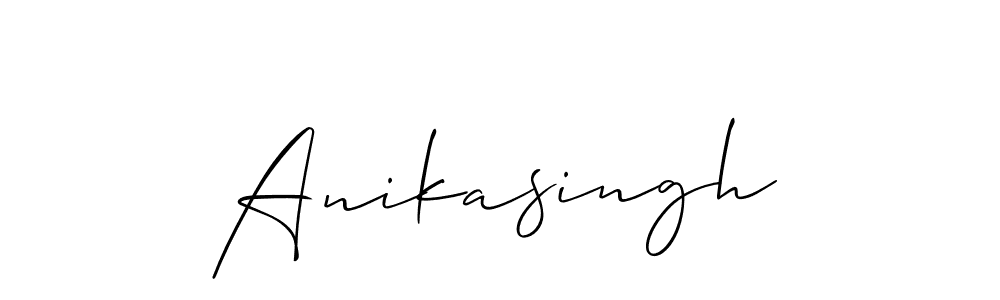 How to Draw Anikasingh signature style? Allison_Script is a latest design signature styles for name Anikasingh. Anikasingh signature style 2 images and pictures png