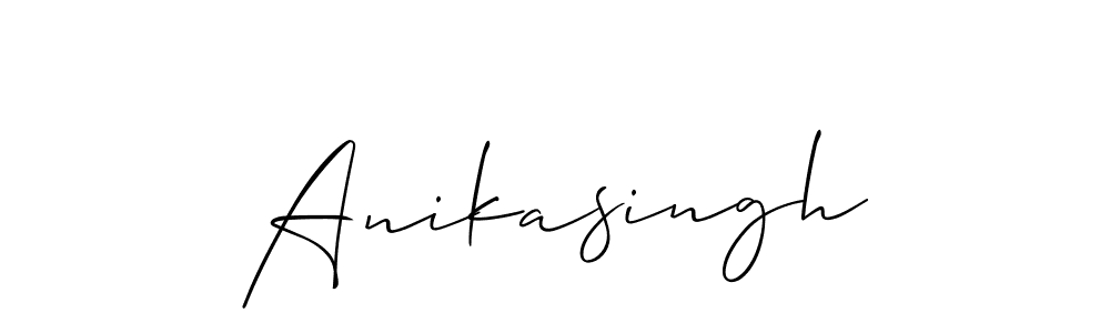 How to Draw Anikasingh signature style? Allison_Script is a latest design signature styles for name Anikasingh. Anikasingh signature style 2 images and pictures png