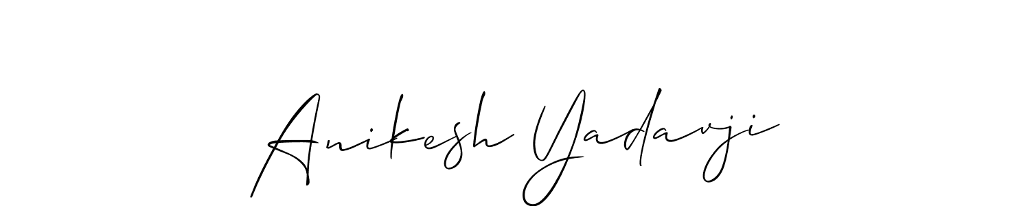 It looks lik you need a new signature style for name Anikesh Yadavji. Design unique handwritten (Allison_Script) signature with our free signature maker in just a few clicks. Anikesh Yadavji signature style 2 images and pictures png