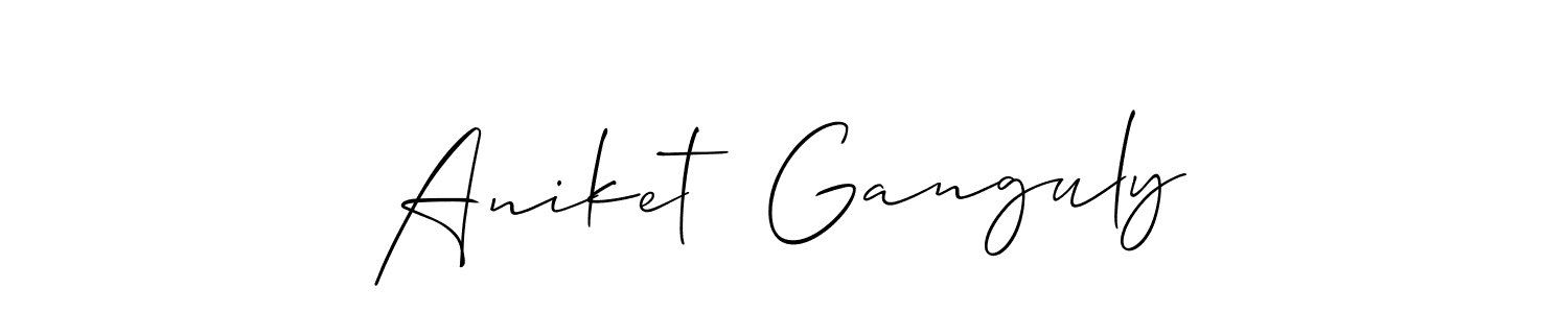 Allison_Script is a professional signature style that is perfect for those who want to add a touch of class to their signature. It is also a great choice for those who want to make their signature more unique. Get Aniket  Ganguly name to fancy signature for free. Aniket  Ganguly signature style 2 images and pictures png