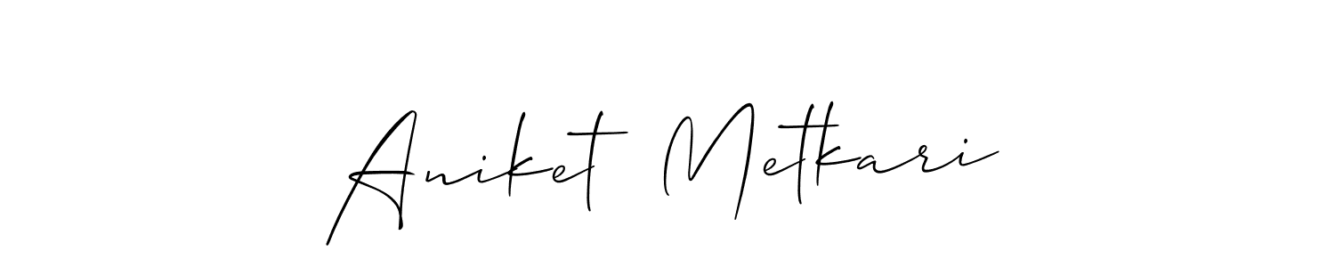 How to make Aniket  Metkari name signature. Use Allison_Script style for creating short signs online. This is the latest handwritten sign. Aniket  Metkari signature style 2 images and pictures png