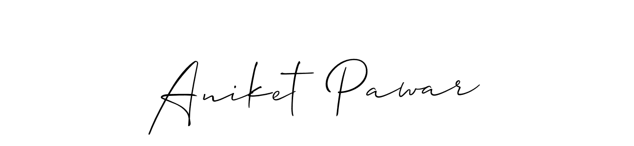 How to make Aniket  Pawar name signature. Use Allison_Script style for creating short signs online. This is the latest handwritten sign. Aniket  Pawar signature style 2 images and pictures png
