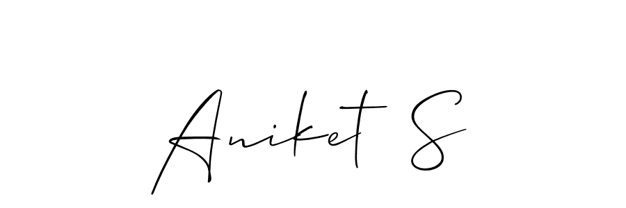 Create a beautiful signature design for name Aniket  S. With this signature (Allison_Script) fonts, you can make a handwritten signature for free. Aniket  S signature style 2 images and pictures png